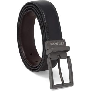 imageSteve Madden Reversible Mens Dress Casual Every Day Leather BeltBlackBrown Smooth