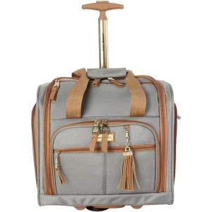 imagesteve madden Designer 15 Inch Carry on Suitcase Small Weekender Overnight Business Travel Luggage Lightweight 2 Rolling Spinner Wheels Under Seat Bag for Women Harlo BlackHarlo Gray