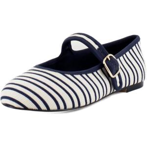 imageSteve Madden Womens Dory Ballet FlatNavyWhite Satin