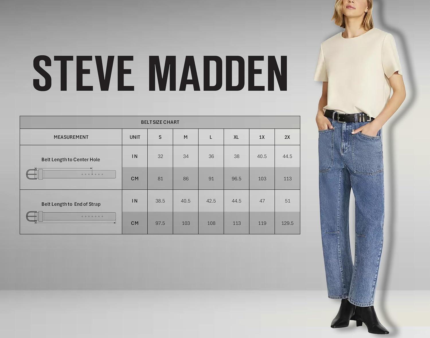 imageSteve Madden Womens Campo 3 for 1 Pant BeltBlack