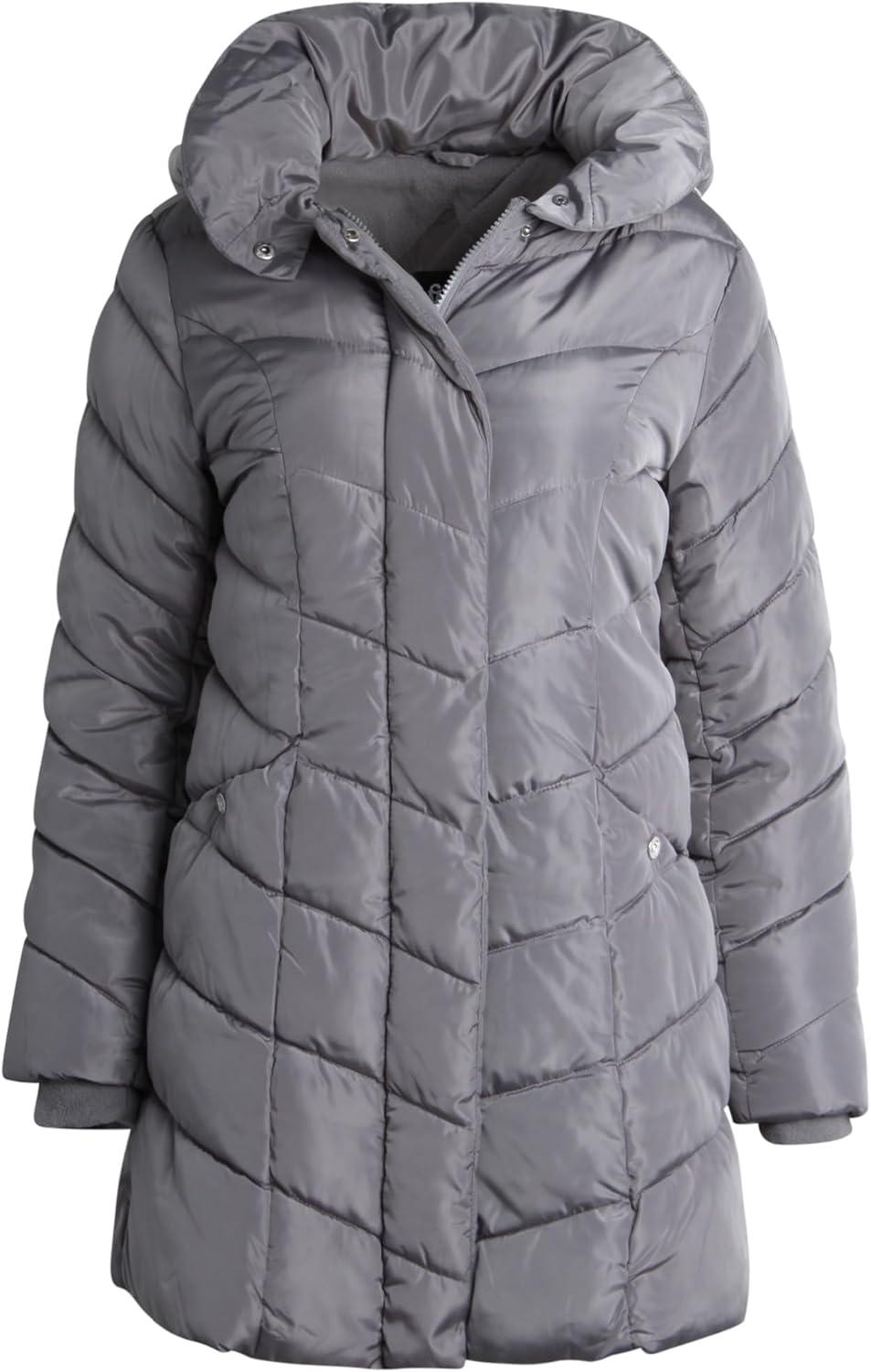 imageSteve Madden Womens Insulated Quilted Puffer Parka Winter Coat with Hood SXLTitanium