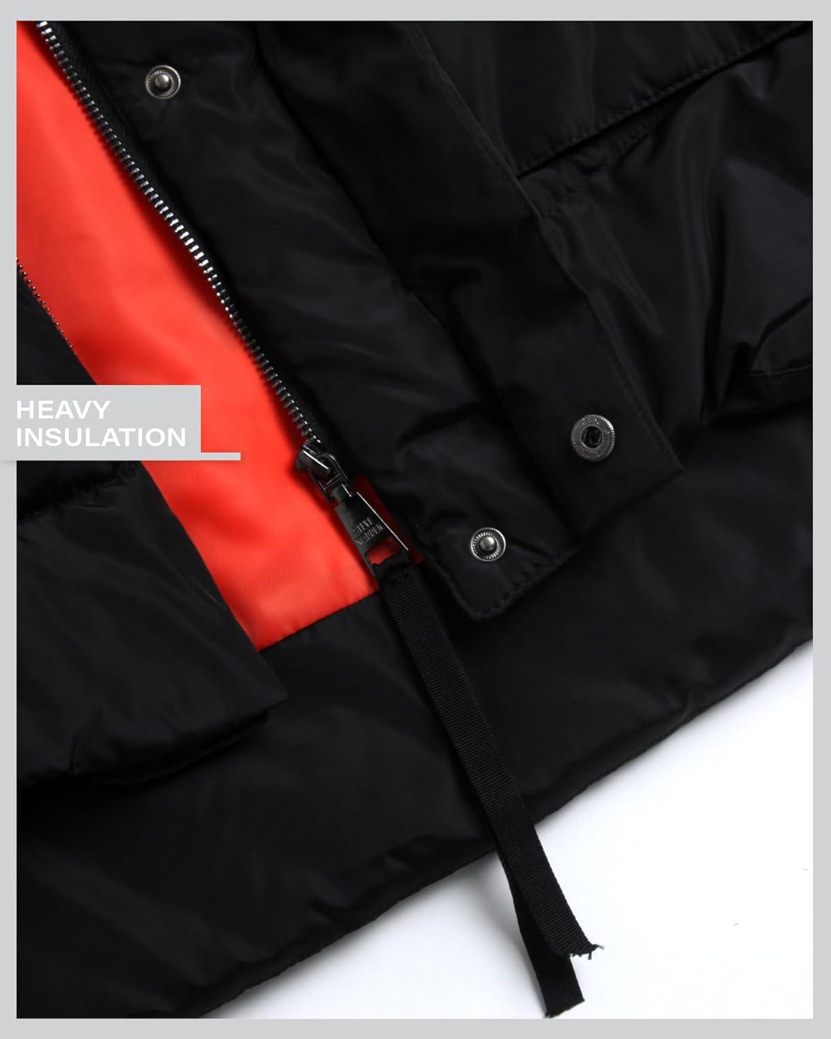 imageSteve Madden Womens Long Parka  Insulated Quilted Puffer Winter Coat for Women with Faux Sherpa Hood Sizes SXLBlack Two