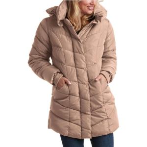 imageSteve Madden Womens Insulated Quilted Puffer Parka Winter Coat with Hood SXLTan