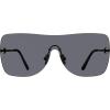 imageSteve Madden Womens Female Sunglasses Style Bentley Shield Shiny Gun BlackSolid Smoke 140mm 0mm