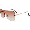 imageSteve Madden Womens Female Sunglasses Style Bentley ShieldSatin GoldBrownBrown Gradient