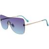 imageSteve Madden Womens Female Sunglasses Style Bentley ShieldShiny GoldCrystal BlueBlue Gradient