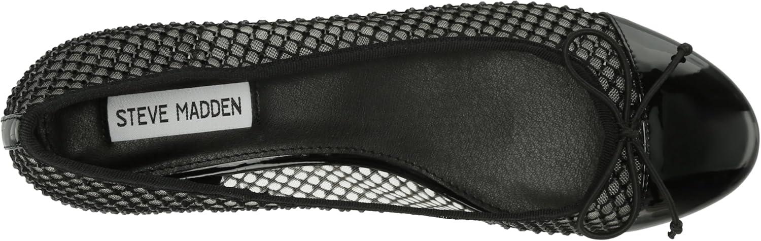 imageSteve Madden Womens Cherish Leather Slip On Loafer HeelsBlack Mesh