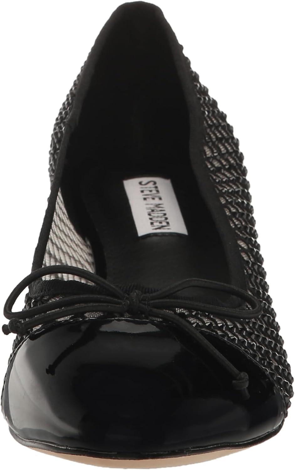 imageSteve Madden Womens Cherish Leather Slip On Loafer HeelsBlack Mesh