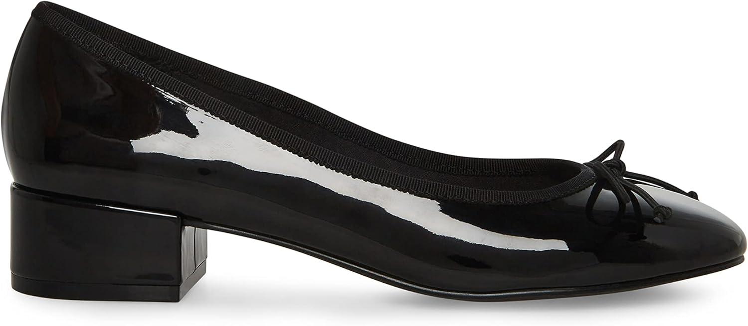 imageSteve Madden Womens Cherish Leather Slip On Loafer HeelsBlack Patent