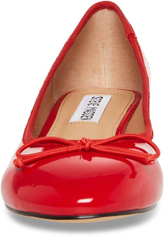 imageSteve Madden Womens Cherish Leather Slip On Loafer HeelsRed Patent