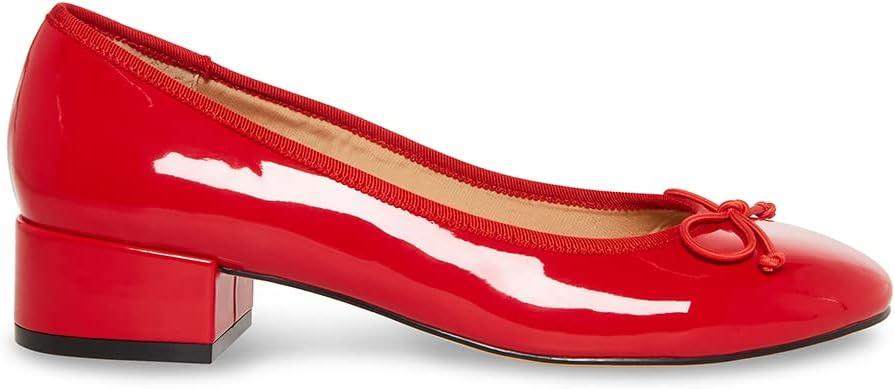 imageSteve Madden Womens Cherish Leather Slip On Loafer HeelsRed Patent