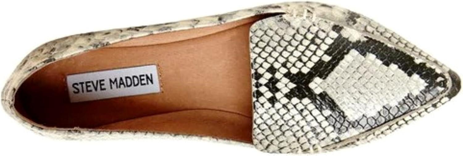 imageSteve Madden Womens Feather Loafer FlatNatural Snake