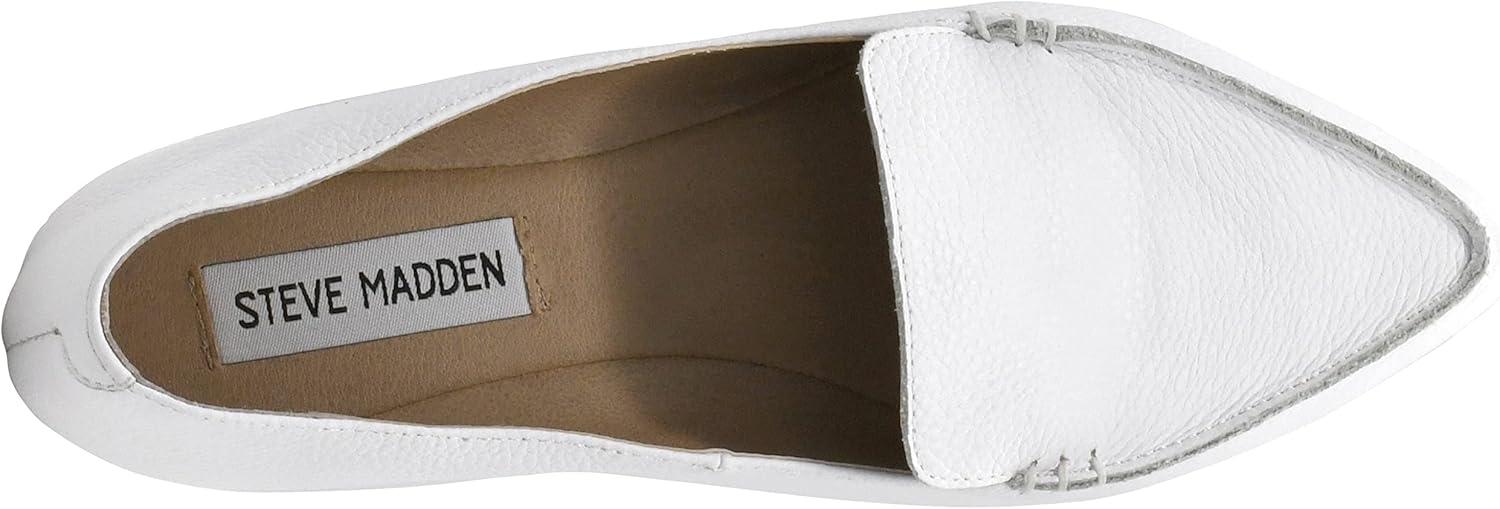 imageSteve Madden Womens Feather Loafer FlatWhite Leather