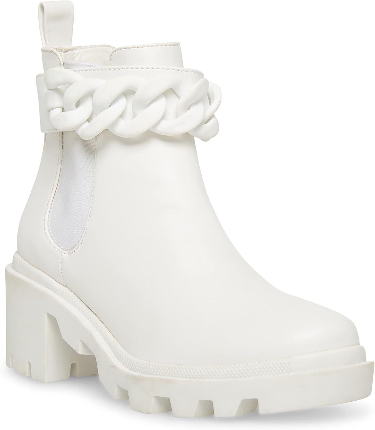 imageSteve Madden womens Amulet Ankle BootWhite Chain