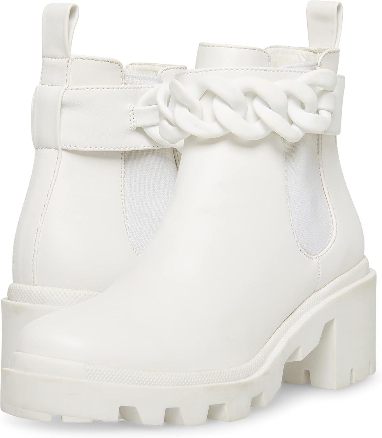 imageSteve Madden womens Amulet Ankle BootWhite Chain