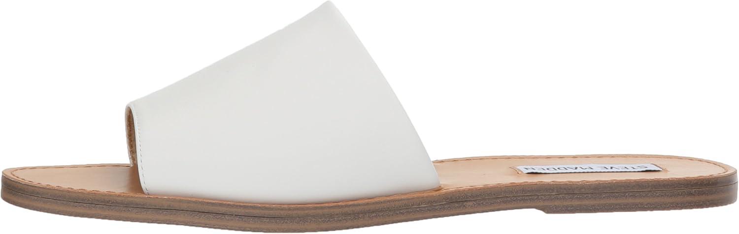 imageSteve Madden womens Gracel Flat SandalWhite Leather