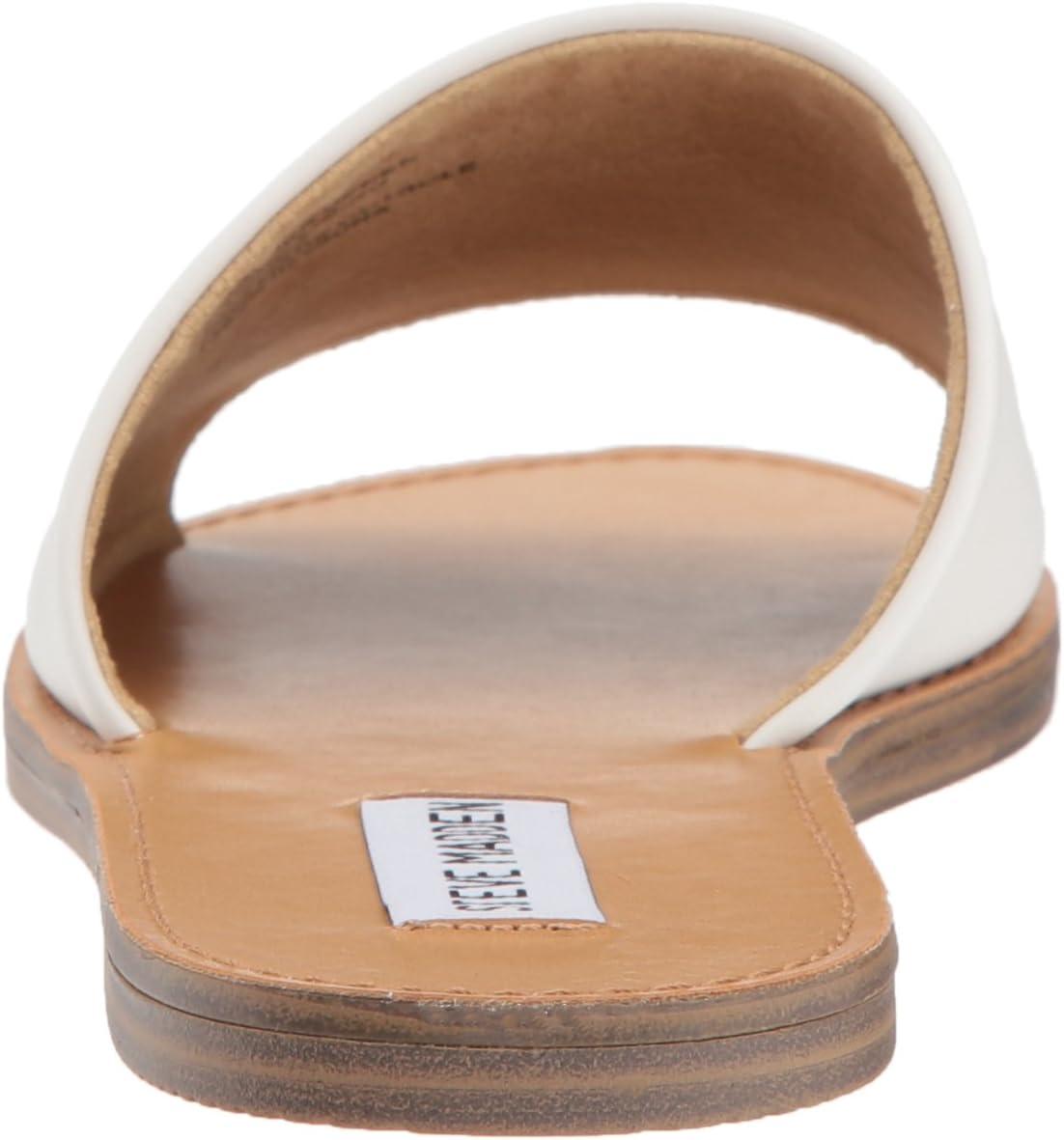 imageSteve Madden womens Gracel Flat SandalWhite Leather
