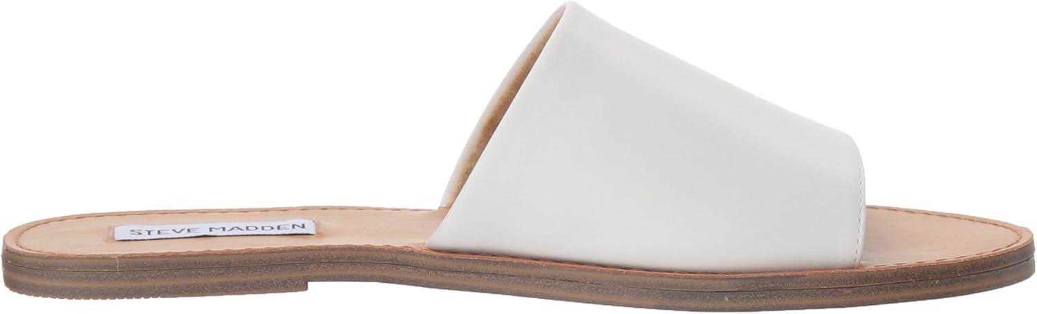 imageSteve Madden womens Gracel Flat SandalWhite Leather
