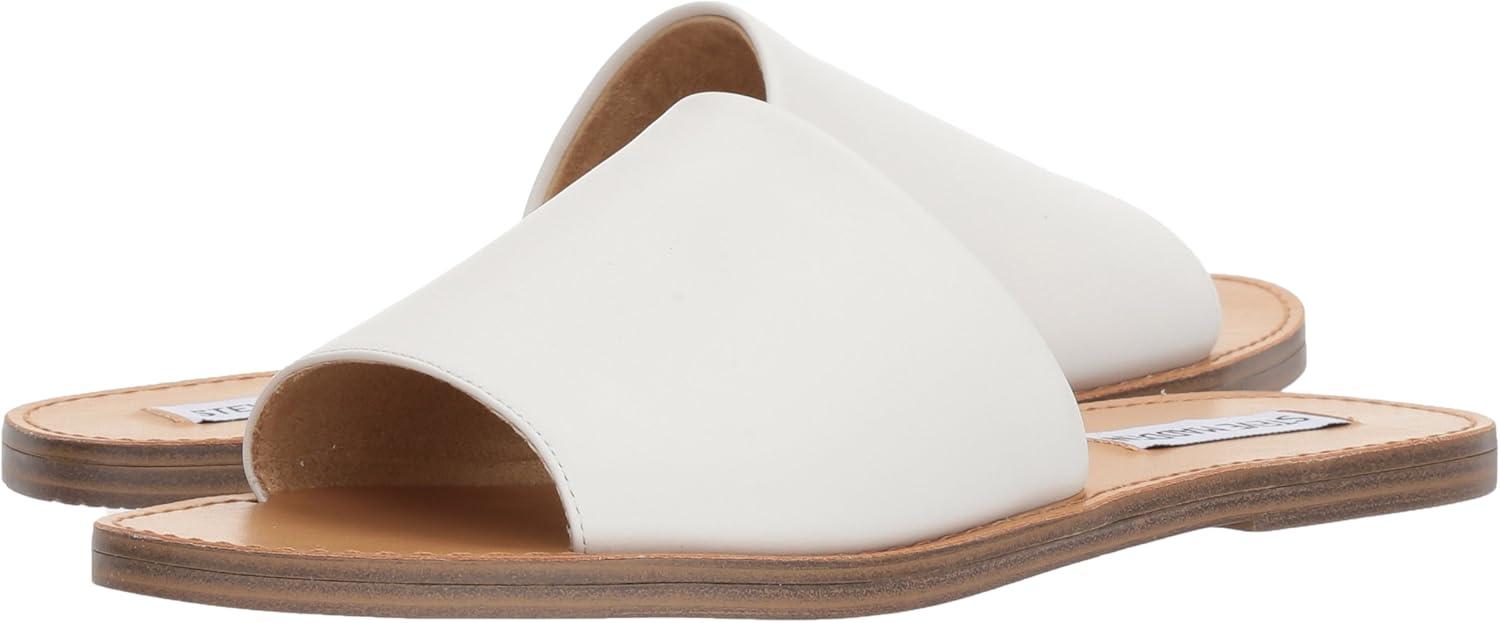 imageSteve Madden womens Gracel Flat SandalWhite Leather