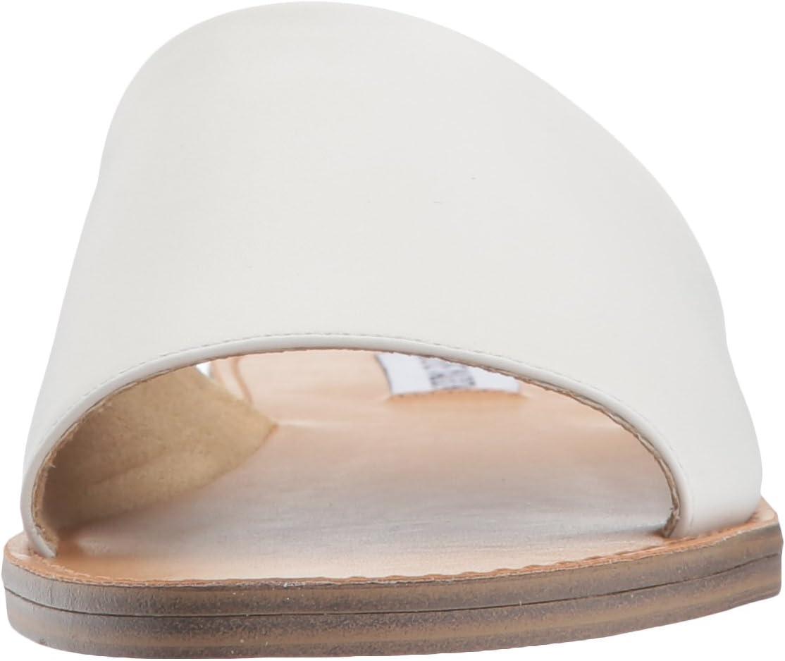 imageSteve Madden womens Gracel Flat SandalWhite Leather