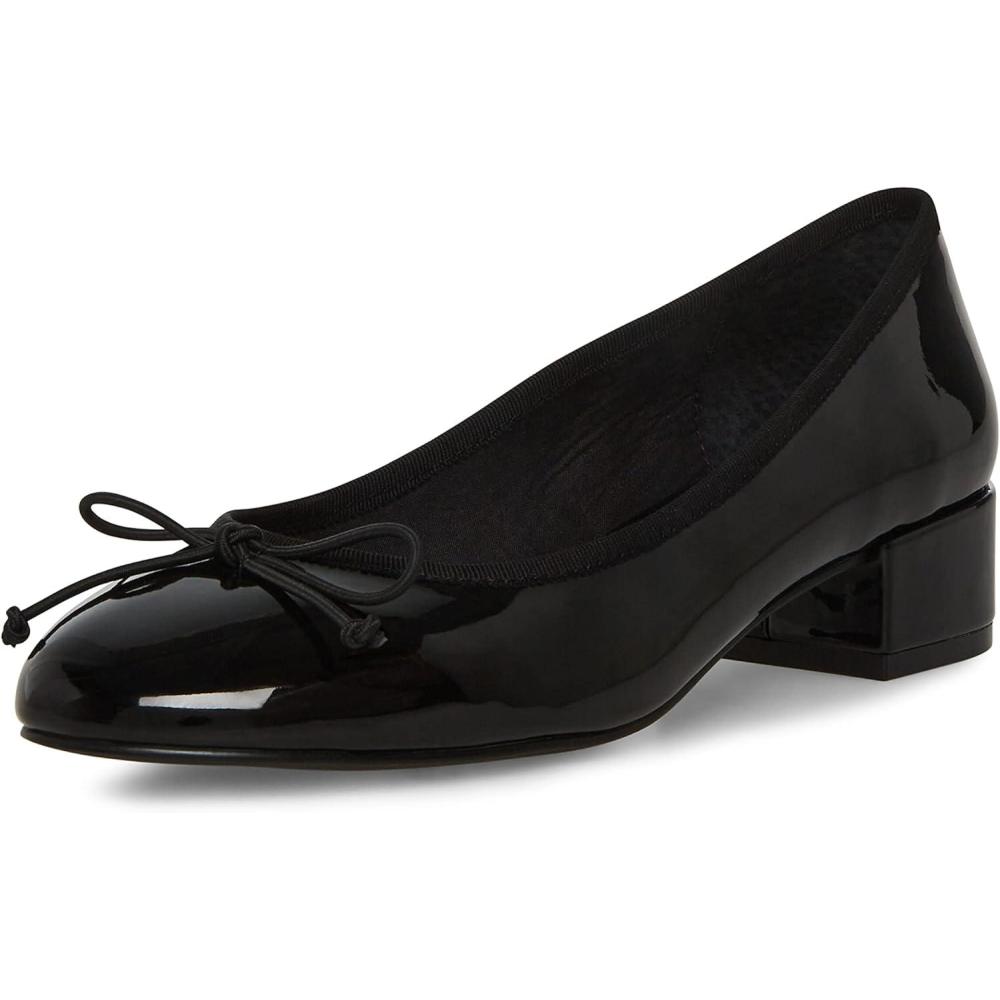 imageSteve Madden Womens Cherish Leather Slip On Loafer HeelsBlack Patent