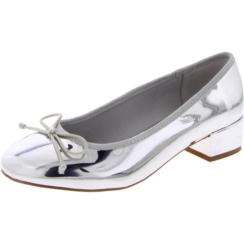 imageSteve Madden Womens Cherish Leather Slip On Loafer HeelsSilver