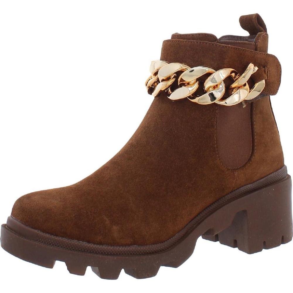 imageSteve Madden womens Amulet Ankle BootChestnut Suede Chain