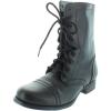 imageSteve Madden Womens Troopa Leather Lace Up Combat BootsNatural Leather