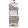 imageSTEVE MADDEN 4PK DITSY FLORAL CROCHET WELT CREW HEATHER GREY 4PK 911