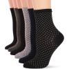 imageSteve Madden Legwear Womens 6PK Crews with Dots and Solid SM45141 Black Navy Gray 911