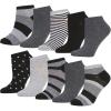 imageSteve Madden Womens Low Cut Socks 10 Pairs  Athletic Comfy Breathable Sports Socks with Fun Patterns Off White