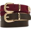 imageSteve Madden womens 2 Pack Women Belts for Jeans Dresses Pants Ladies Waist BeltBordeaux
