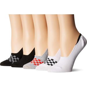 imageSteve Madden Legwear Womens 5 Pack Low Vamp FootieWhite  Black  Bright Red  Heather Grey