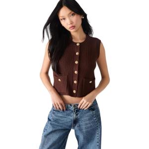 imageSteve Madden Womens Aliya Sweater VestChocolate