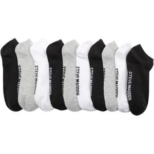 imageSteve Madden Womens Low Cut Socks 10 Pairs  Athletic Comfy Breathable Sports Socks with Fun Patterns BlackGreyWhite