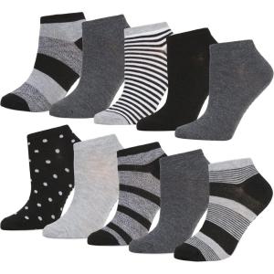 imageSteve Madden Womens Low Cut Socks 10 Pairs  Athletic Comfy Breathable Sports Socks with Fun Patterns Off White