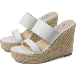 imageSteve Madden Womens Sunrise Wedge SandalsWhite Leather