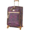 imageSteve Madden Luggage Midsize Softside 24quot Expandable Suitcase With Spinner Wheels 24in Global BlackDark Purple