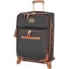 imageSteve Madden Luggage Midsize Softside 24quot Expandable Suitcase With Spinner Wheels 24in Global BlackGlobal Black