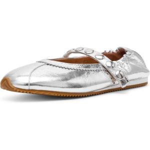imageSteve Madden Womens Anaya Ballet FlatSilver Leather Studded