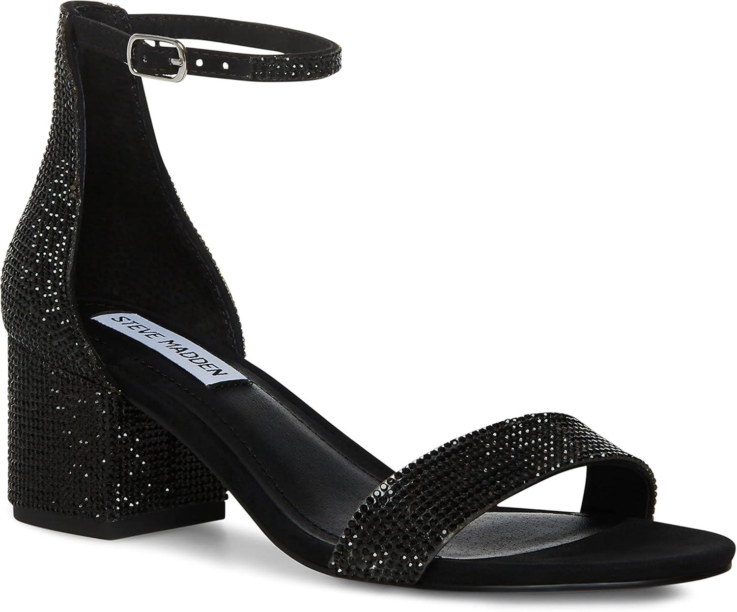 imageSteve Madden Womens Irenee Heeled Dress SandalBlack Rhinestone