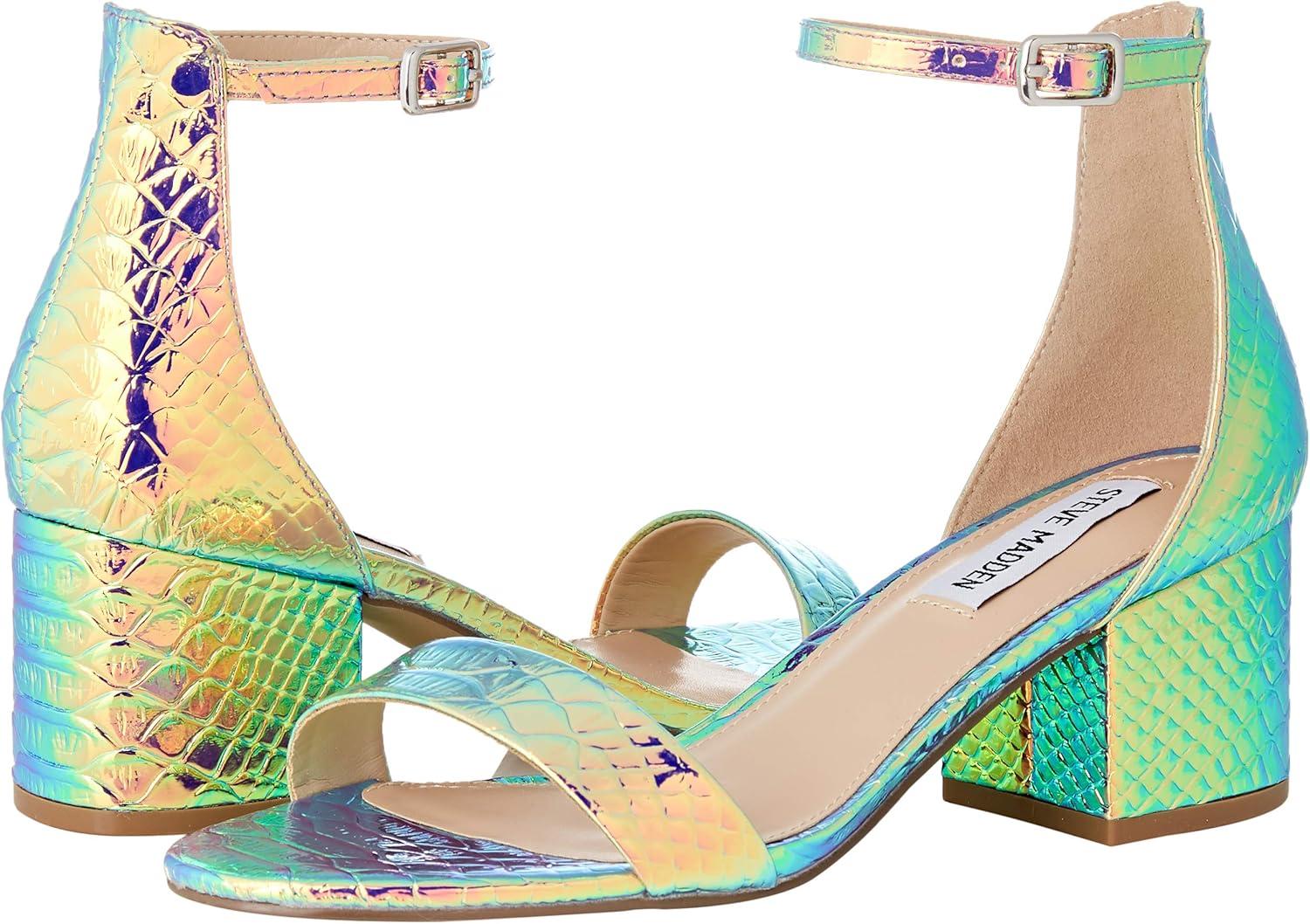 imageSteve Madden Womens Irenee Heeled Dress SandalTurquoise Snake