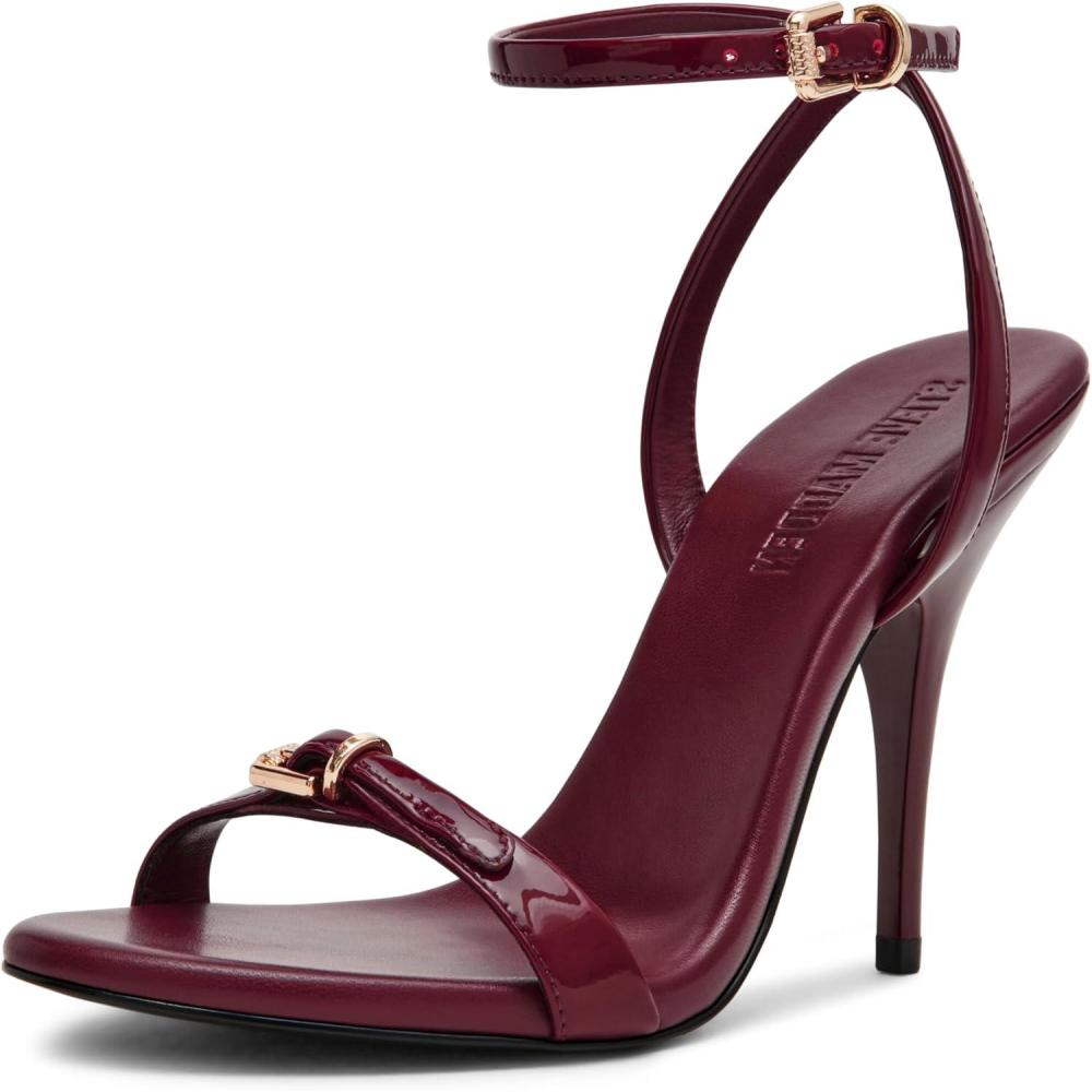 imageSteve Madden Womens Foxx Heeled SandalBurgundy Patent