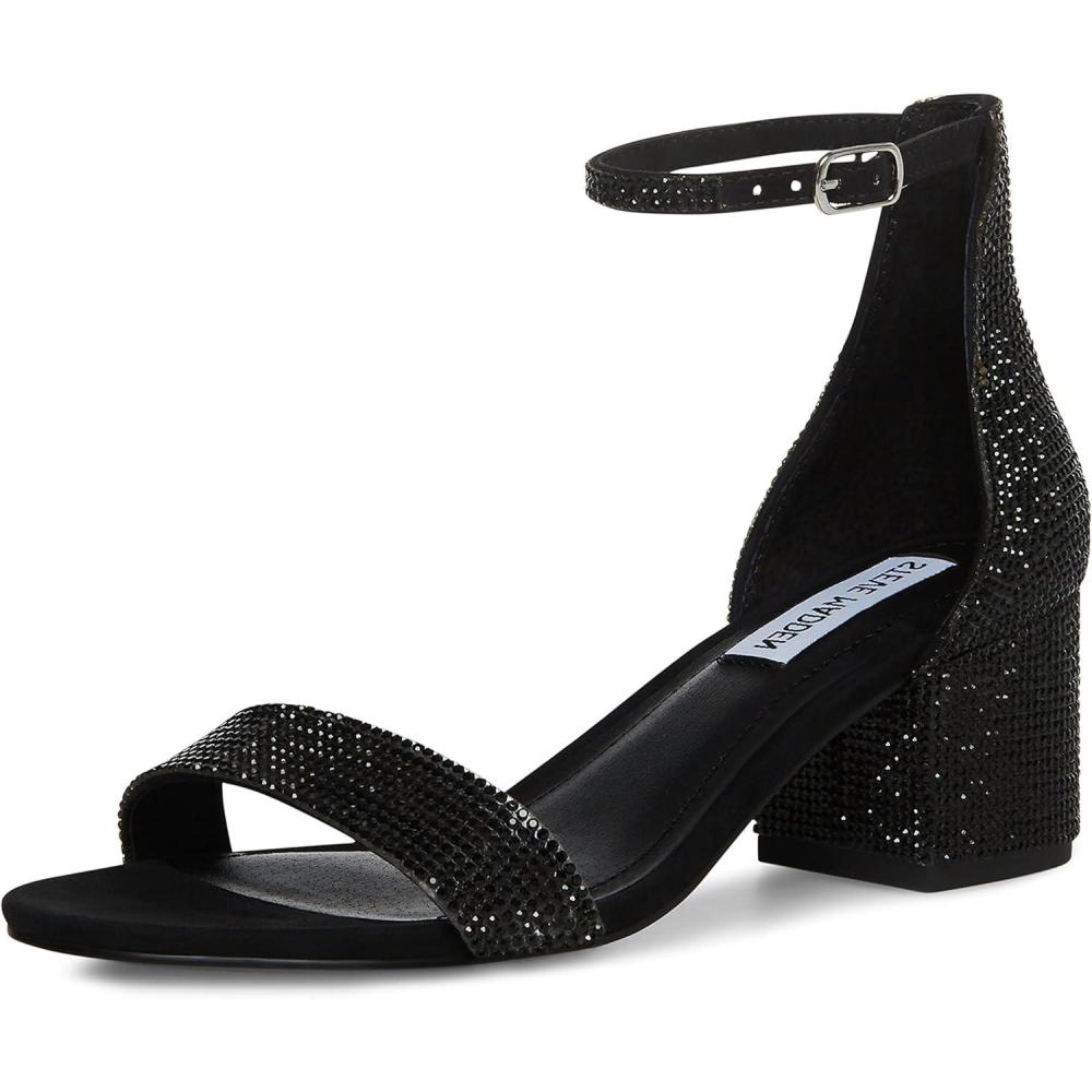 imageSteve Madden Womens Irenee Heeled Dress SandalBlack Rhinestone