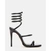 imageSteve Madden Womens Exotica Ankle Wrap Stiletto Dress SandalBlack Leather