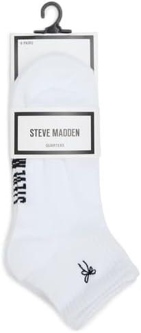 imageSTEVE MADDEN Womens 6Pk Bow Embroidery Athletic Quarter White 911