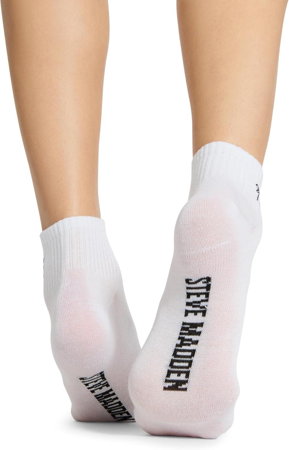 imageSTEVE MADDEN Womens 6Pk Bow Embroidery Athletic Quarter White 911