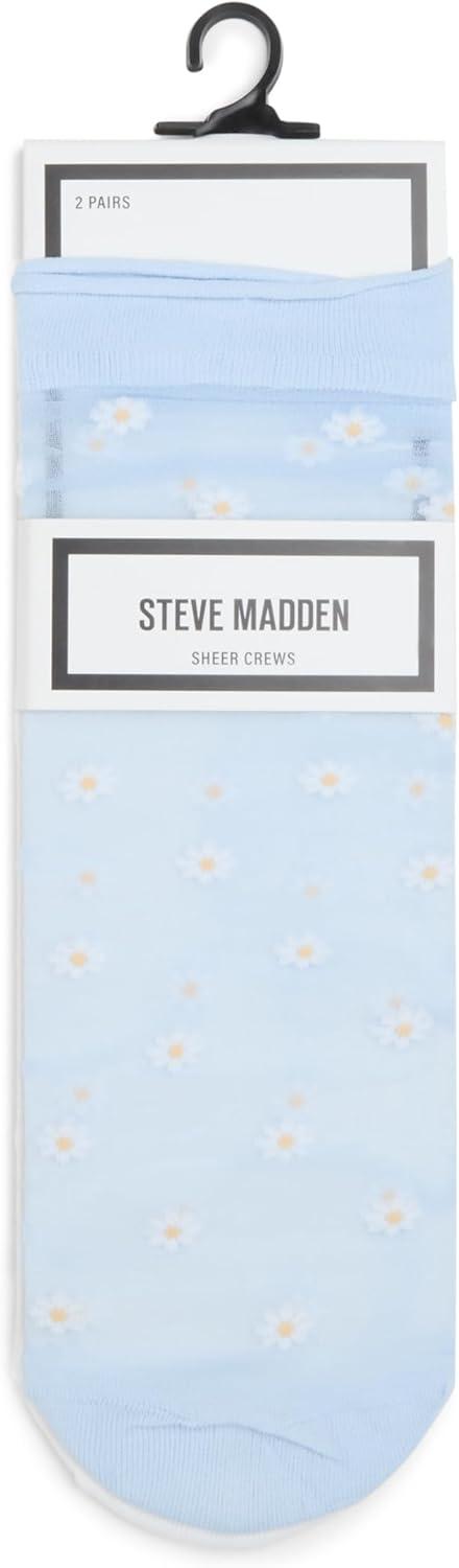 imageSteve Madden Womens 2Pk Ditsy Floral Tulle Crew Light Blue 911