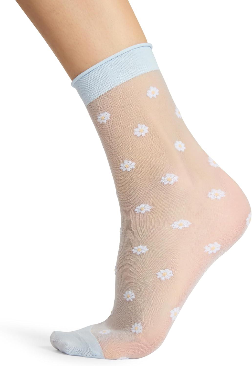 imageSteve Madden Womens 2Pk Ditsy Floral Tulle Crew Light Blue 911