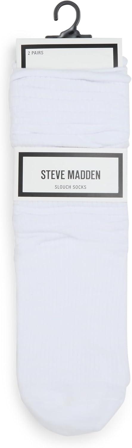 imageSteve Madden Womens 2Pk Rib Slouch Sock BlackWhite 911